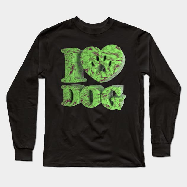 3D I Love Dog - Dry-Mud2 Long Sleeve T-Shirt by 3DMe